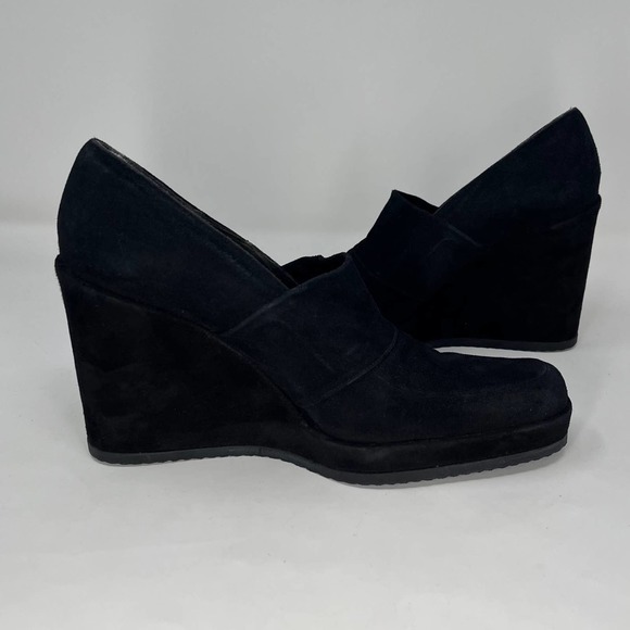 Stephane Kélian Paris Black Suede Wedges Womens Size 7 1/2 - Picture 5 of 8